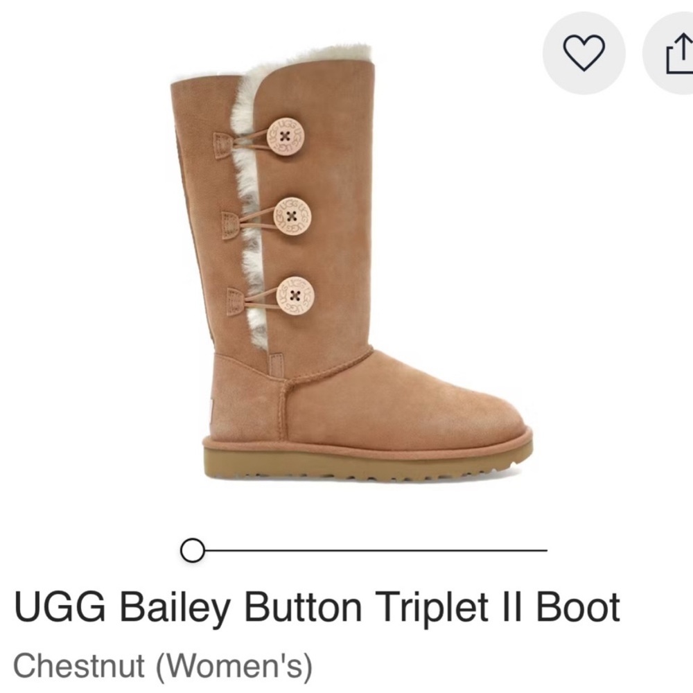 UGG Triple Bailey Button Chestnut Tan Tall Boots - Picture 7 of 7